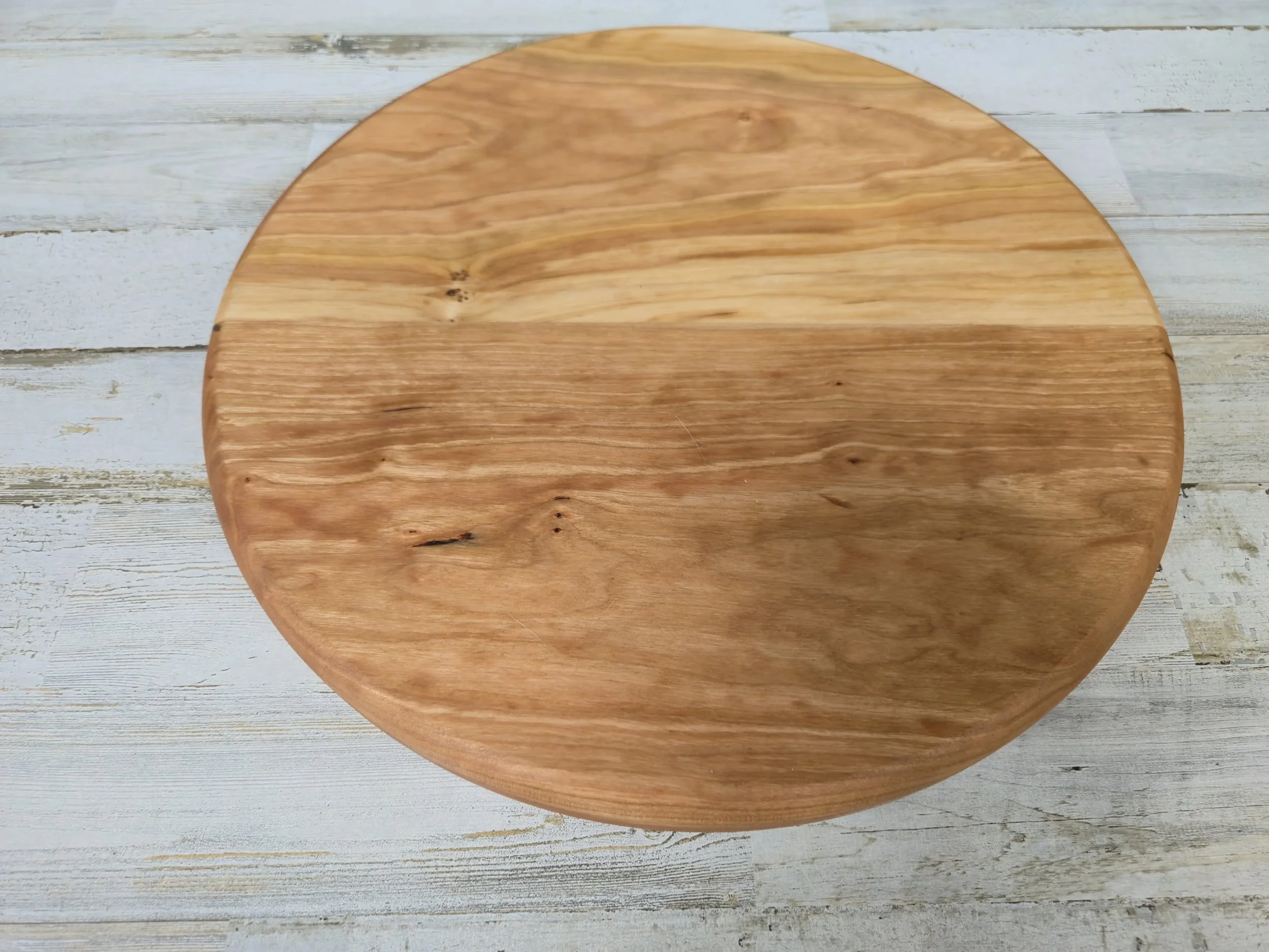 Handcrafted Personalized Cherry Wood Shot Glass Serving Tray - 12 Inch Diameter | Shot Glass Party Tray