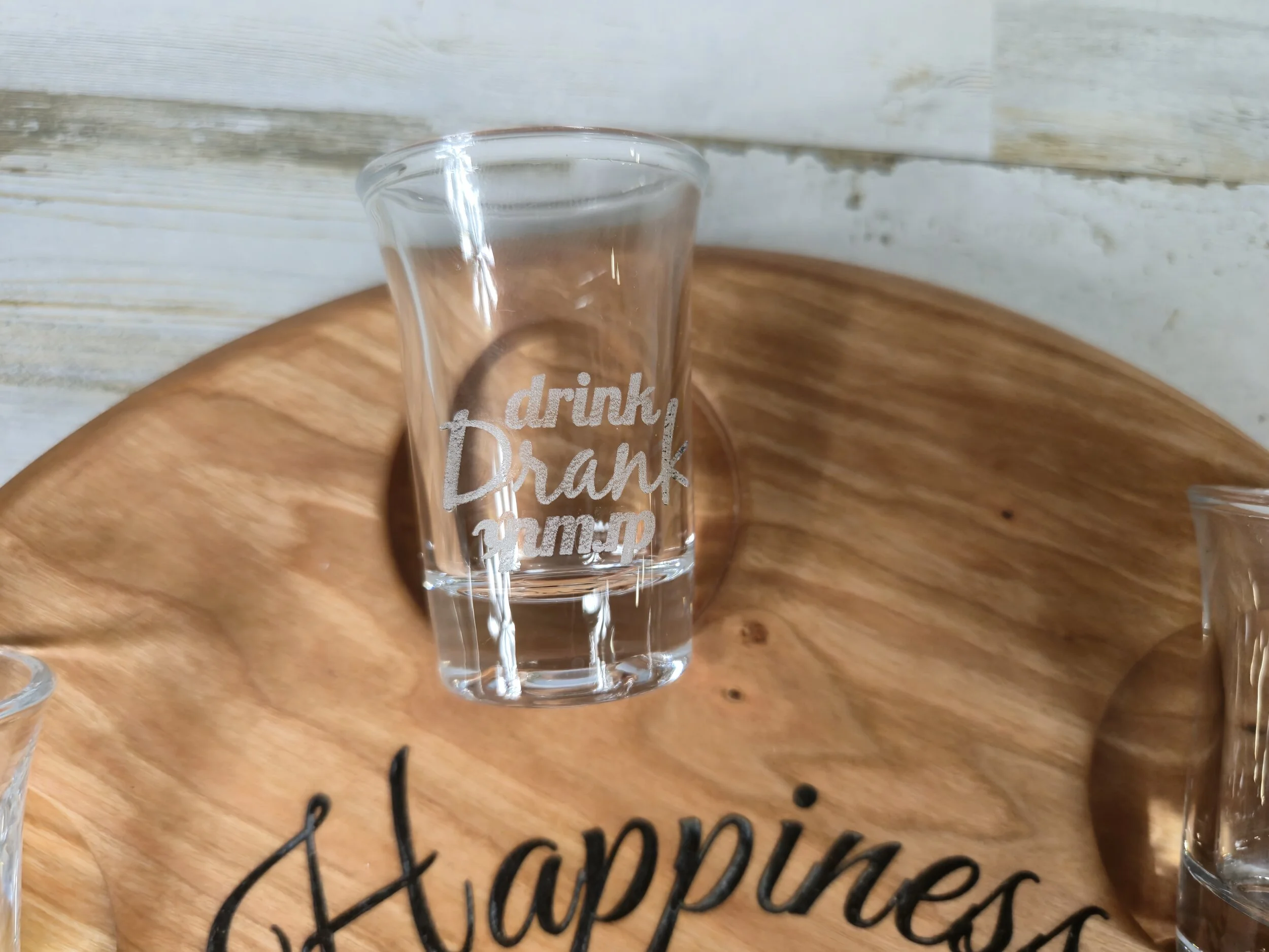 Handcrafted Personalized Cherry Wood Shot Glass Serving Tray - 12 Inch Diameter | Shot Glass Party T — C&C Custom Crafts