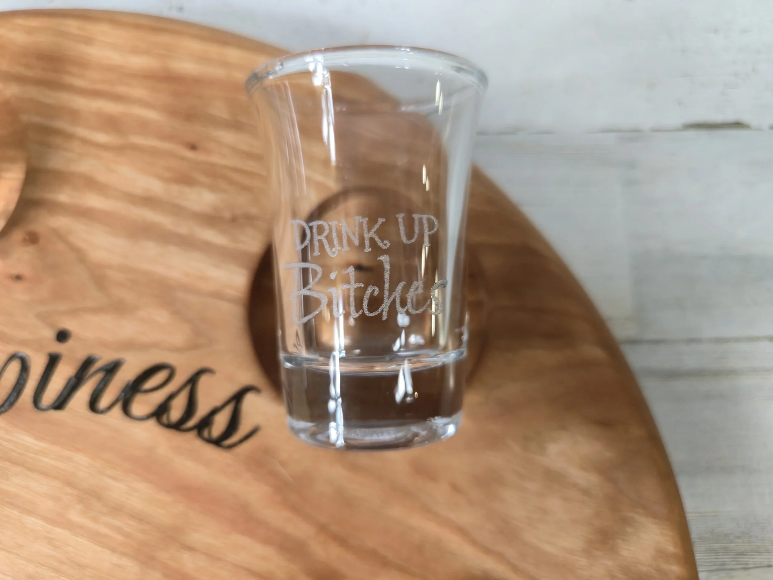 Handcrafted Personalized Cherry Wood Shot Glass Serving Tray - 12 Inch Diameter | Shot Glass Party T — C&C Custom Crafts