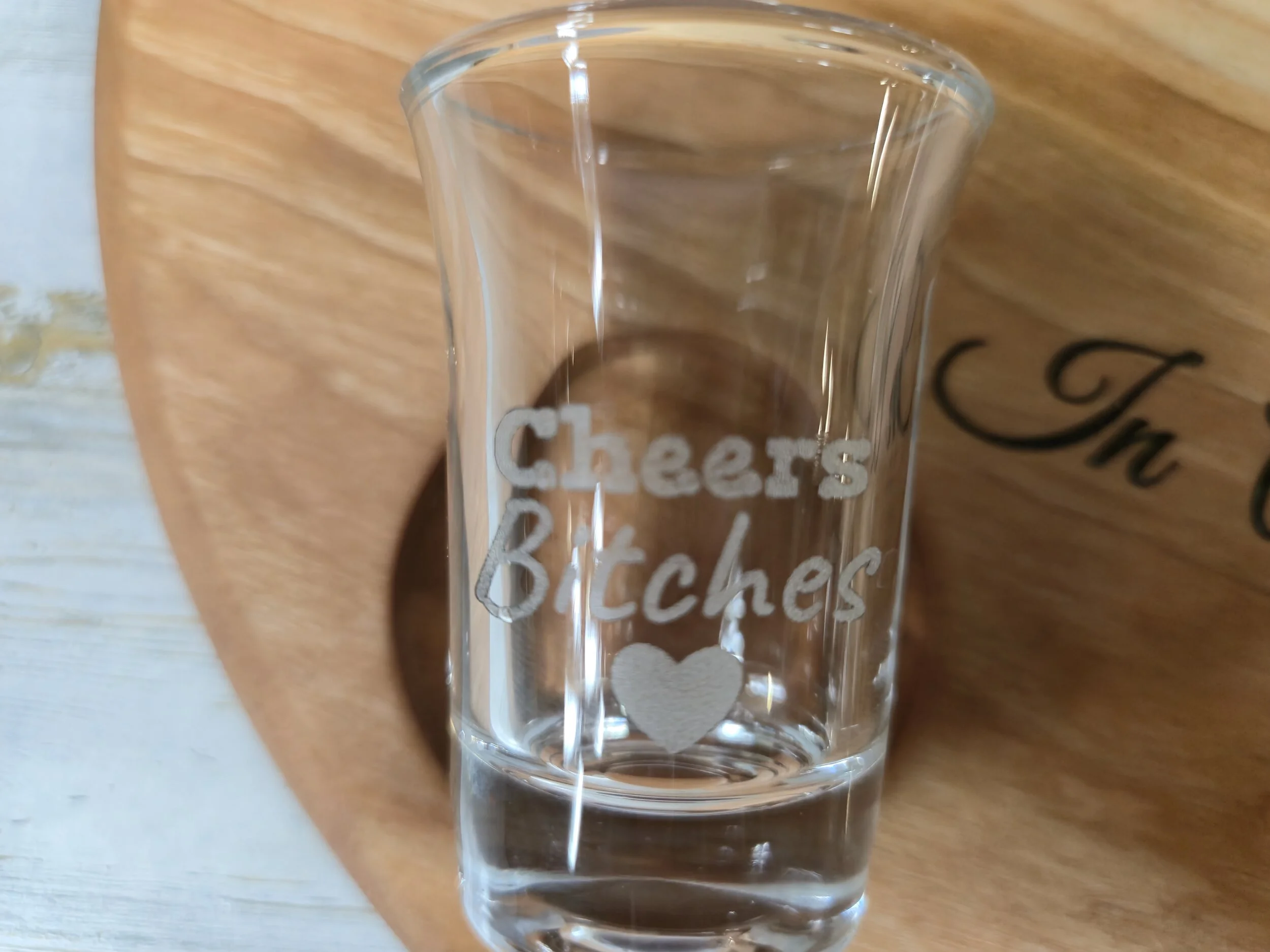 Handcrafted Personalized Cherry Wood Shot Glass Serving Tray - 12 Inch Diameter | Shot Glass Party T — C&C Custom Crafts