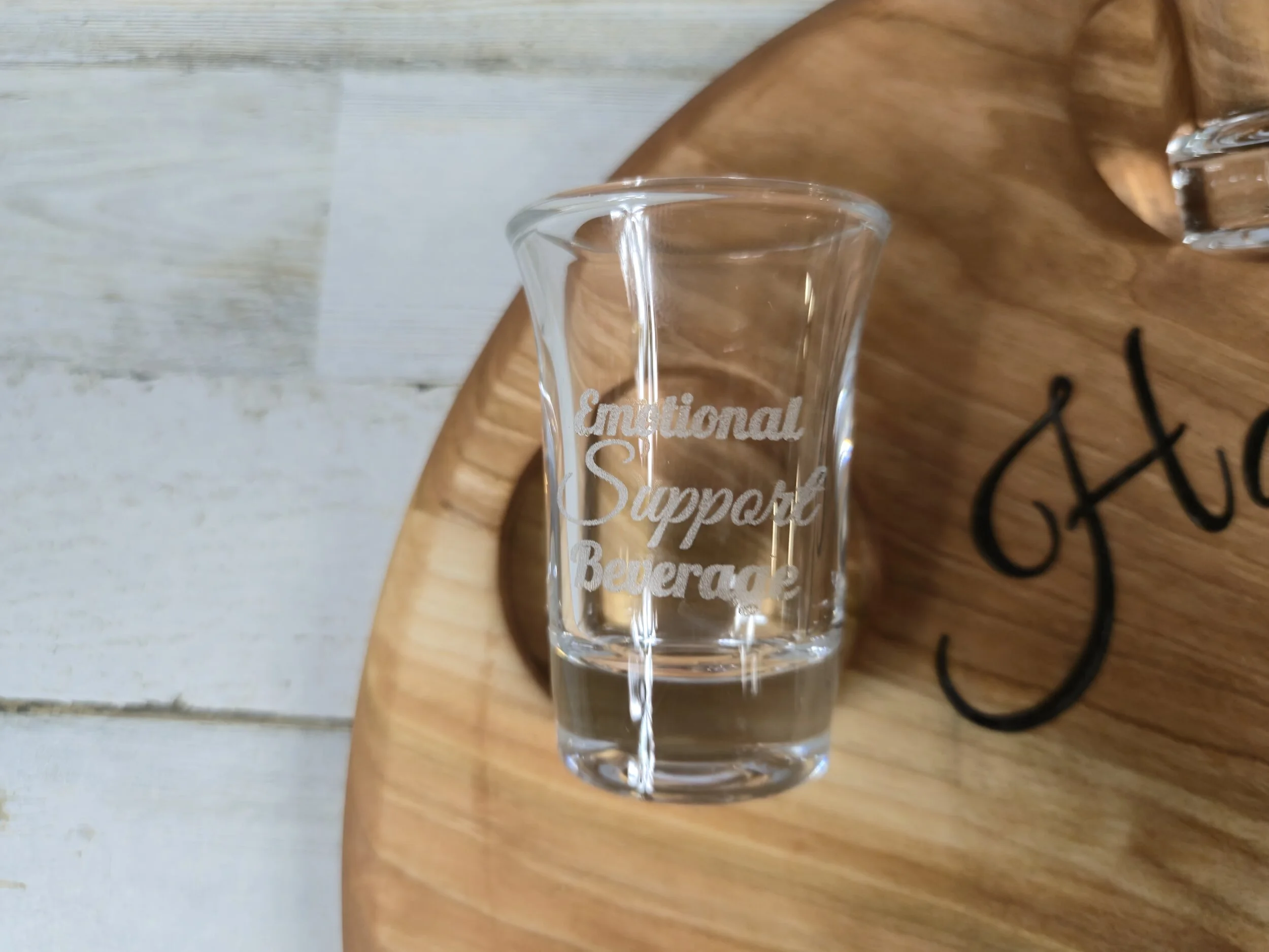 Handcrafted Personalized Cherry Wood Shot Glass Serving Tray - 12 Inch Diameter | Shot Glass Party Tray