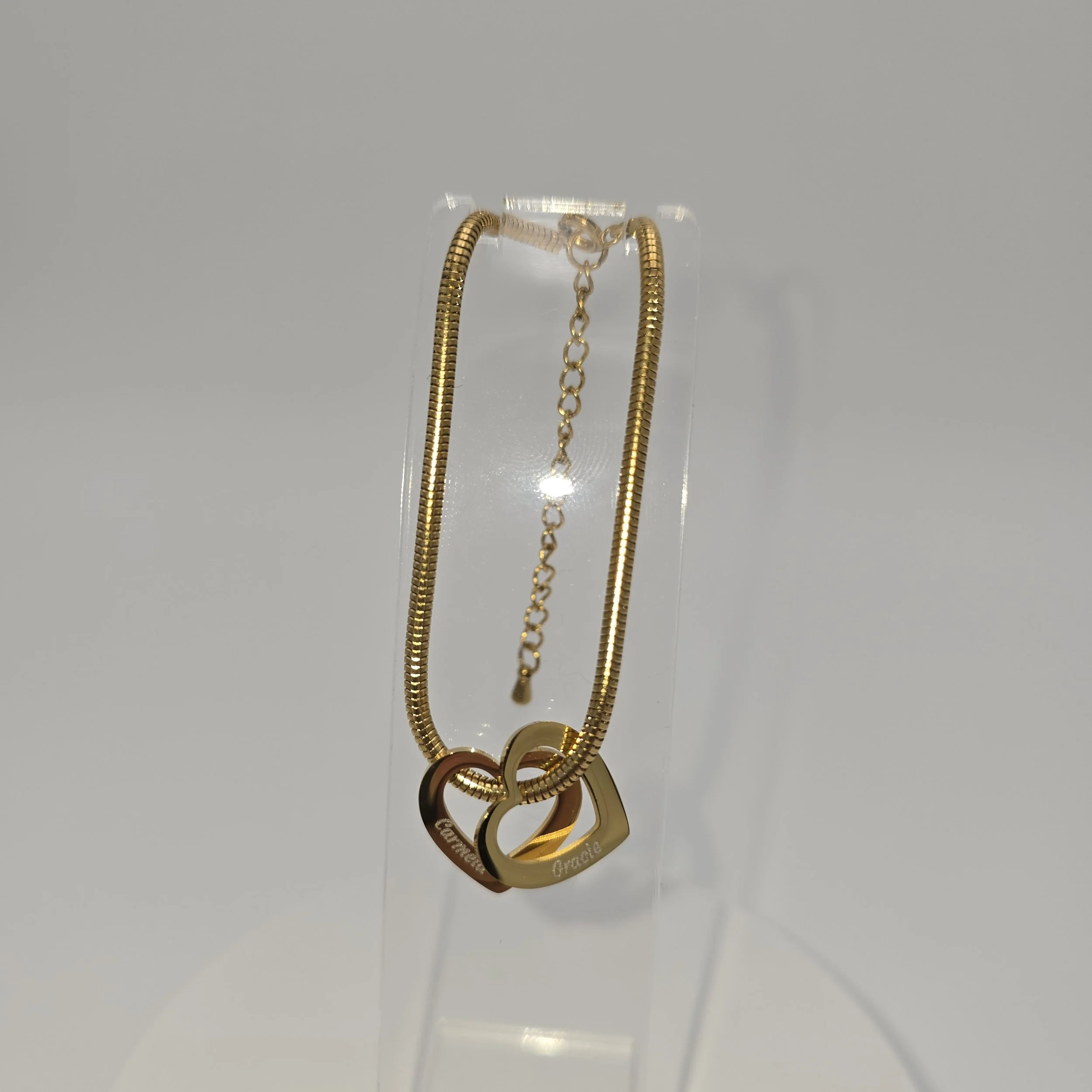Personalized Gold Heart Bracelet