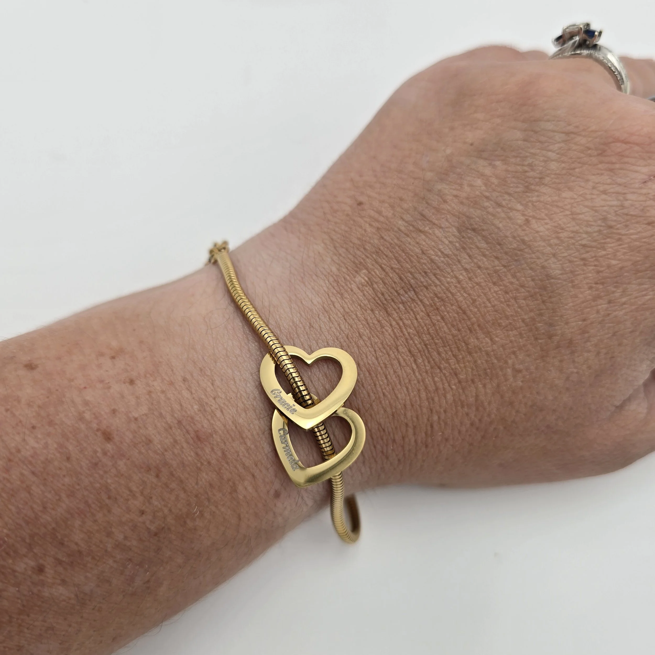 Personalized Gold Heart Bracelet